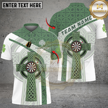 Maxcorners Darts Irish Cross Pattern Personalized Name Shirt