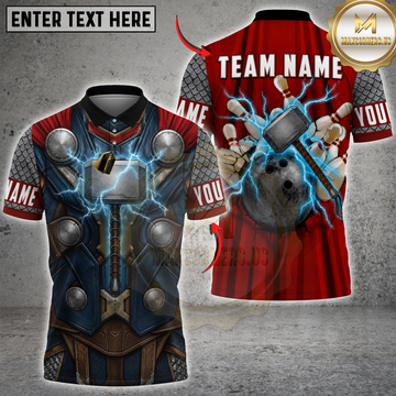 Maxcorners Bowling Thunder Hammer Armor Strike Personalized Name 3D Unisex Shirt