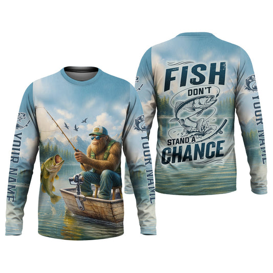 Maxcorners Bigfoot Fishing Shirt, UPF Fishing Shirts, Gag Gifts For Men, Men Long Sleeve Shirt, Mens Casual Shirts