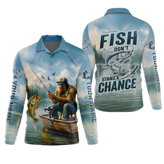 Maxcorners Bigfoot Fishing Shirt, UPF Fishing Shirts, Gag Gifts For Men, Men Long Sleeve Shirt, Mens Casual Shirts