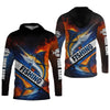 Maxcorners Swordfish Logo Fishing UPF Shirts, Long Sleeve Fishing Shirts, Hooded Fishing Shirt
