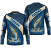 Maxcorners Swordfish Logo Hooded UPF Shirt, Fish Button Up Shirt, Fisherman Outfit, Presents For Fishermen