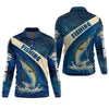 Maxcorners Swordfish Logo Hooded UPF Shirt, Fish Button Up Shirt, Fisherman Outfit, Presents For Fishermen