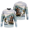 Maxcorners Bigfoot Fishing, Funny Fishing Shirt, SPF Shirts For Men, Hooded Long Sleeve Shirt, Fisherman Gift