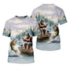 Maxcorners Bigfoot Fishing, Funny Fishing Shirt, SPF Shirts For Men, Hooded Long Sleeve Shirt, Fisherman Gift