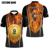 Maxcorners 9 Ball Billiard Personalized Name Unisex Shirt