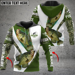 Maxcorners Customized Name Crappie Fishing Camo 3D Hoodie