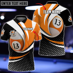 Maxcorners Personalized Billiard Ball 13 Player Polo Shirt