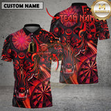 Maxcorners Darts Shirt Golden Wolf Dartboard Glow Multioptions Personalized Name, Team Name Unisex 3D Shirt (4 Colors)