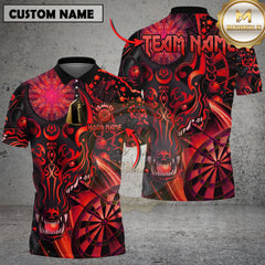 Maxcorners Darts Shirt Golden Wolf Dartboard Glow Multioptions Personalized Name, Team Name Unisex 3D Shirt (4 Colors)