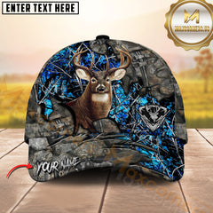 Maxcorners Deer Hunting Rustic Gear Camo Iron Plates Custom Name 3D Cap (6 colors)