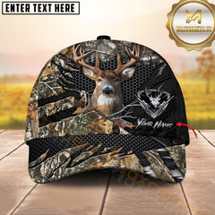 Maxcorners Deer Hunting Camo Honeycomb Tactical Pattern Personalized Name 3D Cap (6 Colors)