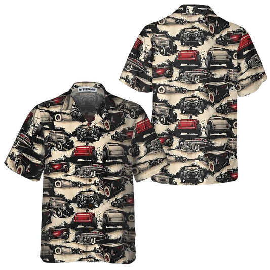 Maxcorners Vintage Hot Rod Car Hawaiian Shirt