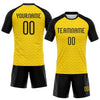 Maxcorners Custom Yellow Black Geometric Shape Sublimation Volleyball Uniform Jersey LM2605