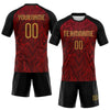 Maxcorners Custom Crimson Old Gold-Black Lightning Sublimation Volleyball Uniform Jersey LM2605