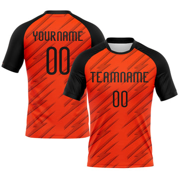 Maxcorners Custom Orange Black Line Sublimation Volleyball Uniform Jersey LM2605