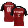 Maxcorners Custom Red White-Black Geometric Shape Pro Sublimation Volleyball Uniform Jersey LM2605