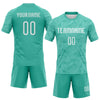 Maxcorners Custom Aqua White Lines Sublimation Volleyball Uniform Jersey LM2605