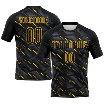 Maxcorners Custom Black Gold Geometric Shape Sublimation Volleyball Uniform Jersey LM2605