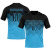 Maxcorners Custom Sky Blue Black Geometric Shape Sublimation Volleyball Uniform Jersey LM2605