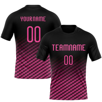 Maxcorners Custom Black Pink Geometric Shape Sublimation Volleyball Uniform Jersey LM2605