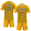 Maxcorners Custom Gold Black-White Geometric Shape Sublimation Volleyball Uniform Jersey LM2605