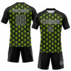 Maxcorners Custom Black White-Neon Green Geometric Shape Sublimation Volleyball Uniform Jersey LM2605
