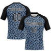 Maxcorners Custom Light Blue Black-White Geometric Shape Elite Sublimation Volleyball Uniform Jersey LM2605