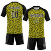 Maxcorners Custom Light Yellow Black-White Geometric Shape Sublimation Volleyball Uniform Jersey LM2605
