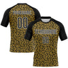 Maxcorners Custom Old Gold Black-White Geometric Shape Sublimation Volleyball Uniform Jersey LM2605