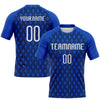 Maxcorners Custom Thunder Blue White-Black Geometric Shape Sublimation Volleyball Uniform Jersey LM2605