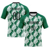 Maxcorners Custom Kelly Green Black-White Geometric Shape Sublimation Volleyball Uniform Jersey LM2605