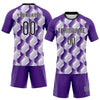 Maxcorners Custom Purple Black-White Geometric Shape Sublimation Volleyball Uniform Jersey LM2605