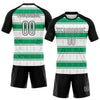 Maxcorners Custom White Black-Kelly Green Abstract Shape Sublimation Volleyball Uniform Jersey LM2605