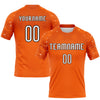 Maxcorners Custom Orange White-Black Abstract Shape Sublimation Volleyball Uniform Jersey LM2605