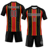 Maxcorners Custom Black Red-Light Yellow Lines Sublimation Volleyball Uniform Jersey LM2605