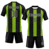 Maxcorners Custom Black Neon Green-White Geometric Shape Sublimation Volleyball Uniform Jersey LM2605