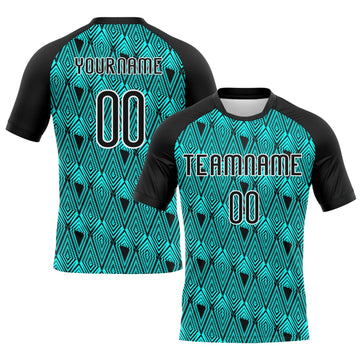 Maxcorners Custom Lakes Blue Black-White Geometric Shape Sublimation Volleyball Uniform Jersey LM2605