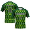Maxcorners Custom Green Black-Neon Green Abstract Shape Sublimation Volleyball Uniform Jersey LM2605