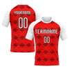 Maxcorners Custom Red White-Black Geometric Shape Classic Sublimation Volleyball Uniform Jersey LM2605