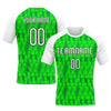 Maxcorners Custom Neon Green White-Black Abstract Shape Pro Sublimation Volleyball Uniform Jersey LM2605