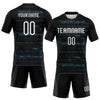 Maxcorners Custom Black White-Sky Blue Bright Lines Sublimation Volleyball Uniform Jersey LM2605