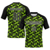Maxcorners Custom Neon Green Black-White Geometric Shape Sublimation Volleyball Uniform Jersey LM2605