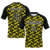 Maxcorners Custom Light Yellow Black-White Geometric Shape Elite Sublimation Volleyball Uniform Jersey LM2605