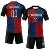 Maxcorners Custom Black Red-Royal Geometric Shape Sublimation Volleyball Uniform Jersey LM2605