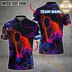 Maxcorners Billiard Neon Pool Player Personalized Name 3D Unisex Shirt