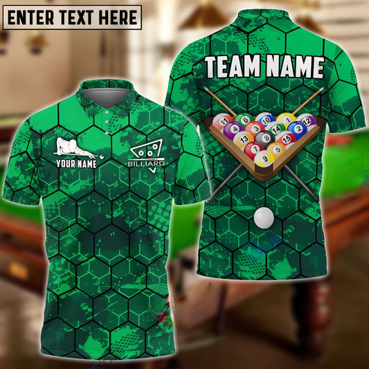 Maxcorners Billiards Ball 8 Grunge Hexagon Personalized Name, Team Name Unisex Shirt ( 5 Colors )