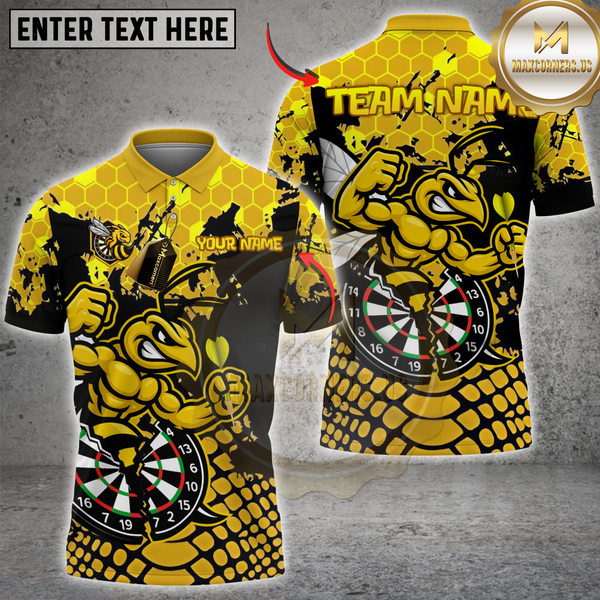 Maxcorners Darts Golden Hornet Customized Name, Team Name 3D Shirts