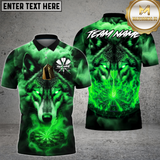 Maxcorners Dart Shirt Glowing Eyes Wolf Fire Dartboard Multioptions Personalized Name, Team Name Unisex 3D Shirt (4 Colors)