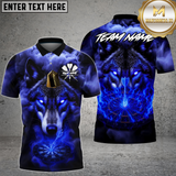 Maxcorners Dart Shirt Glowing Eyes Wolf Fire Dartboard Multioptions Personalized Name, Team Name Unisex 3D Shirt (4 Colors)